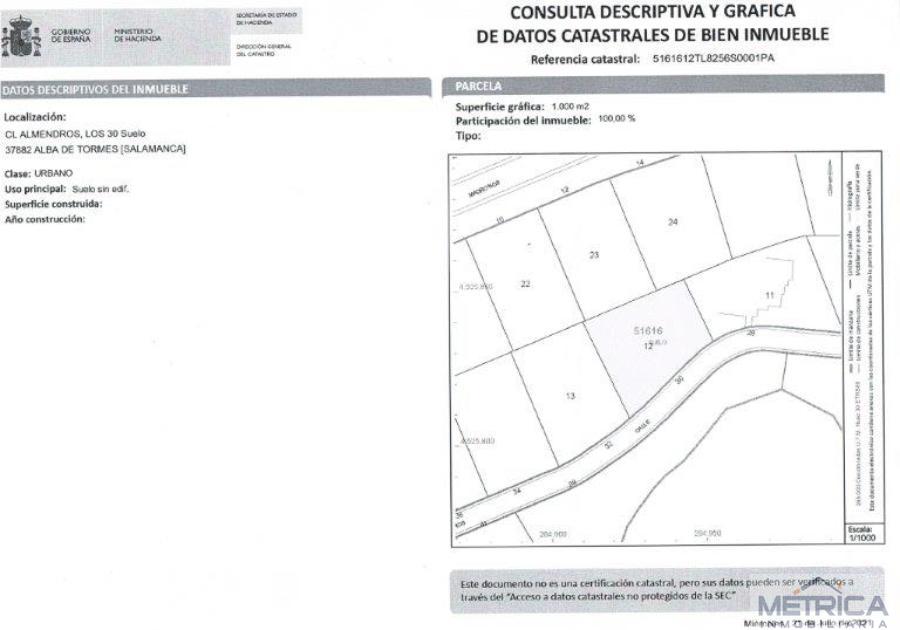 For sale of land in Salamanca