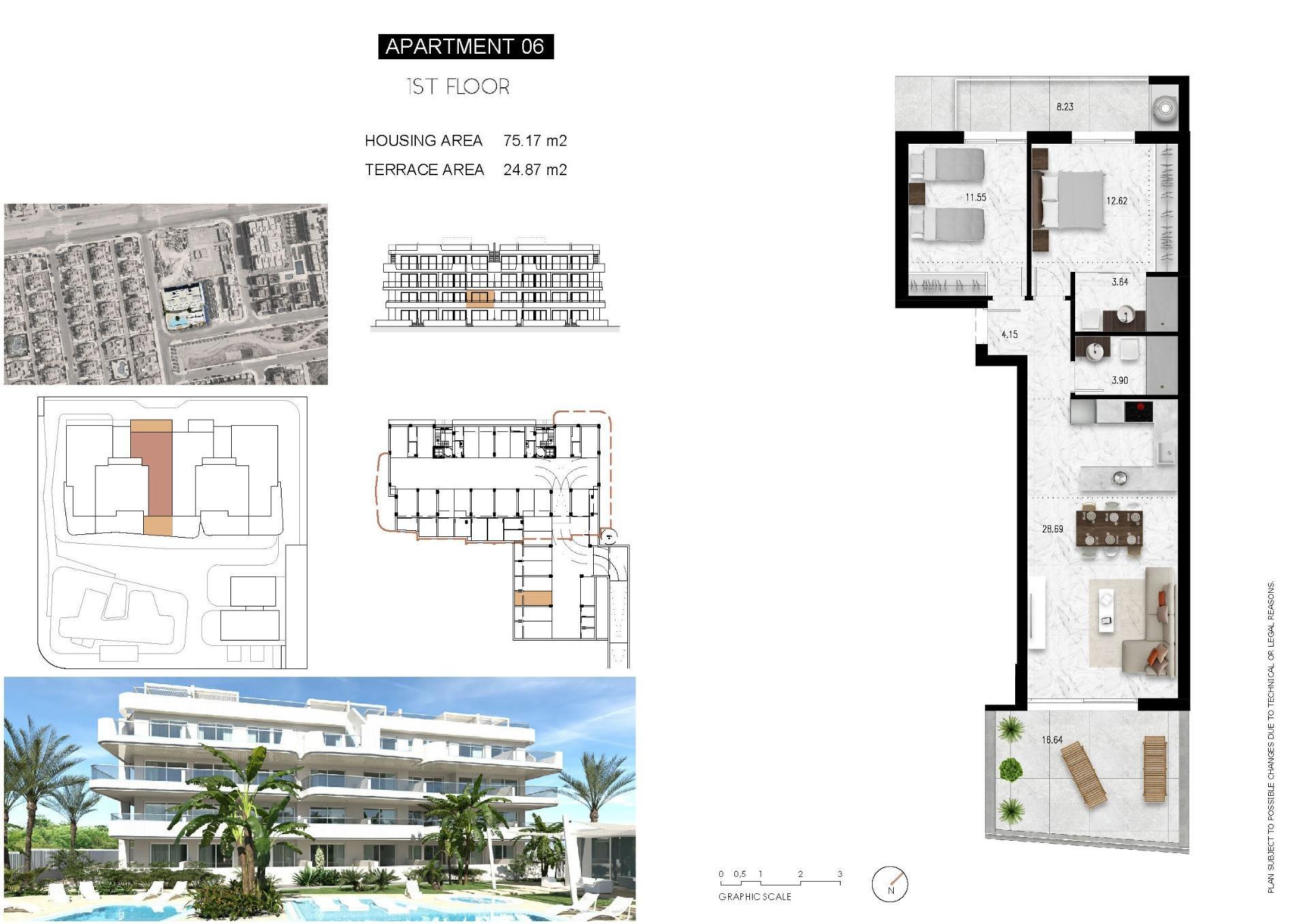 For sale of apartment in Orihuela Costa