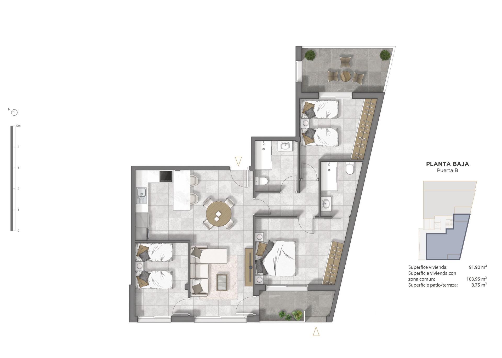 For sale of apartment in Guardamar del Segura