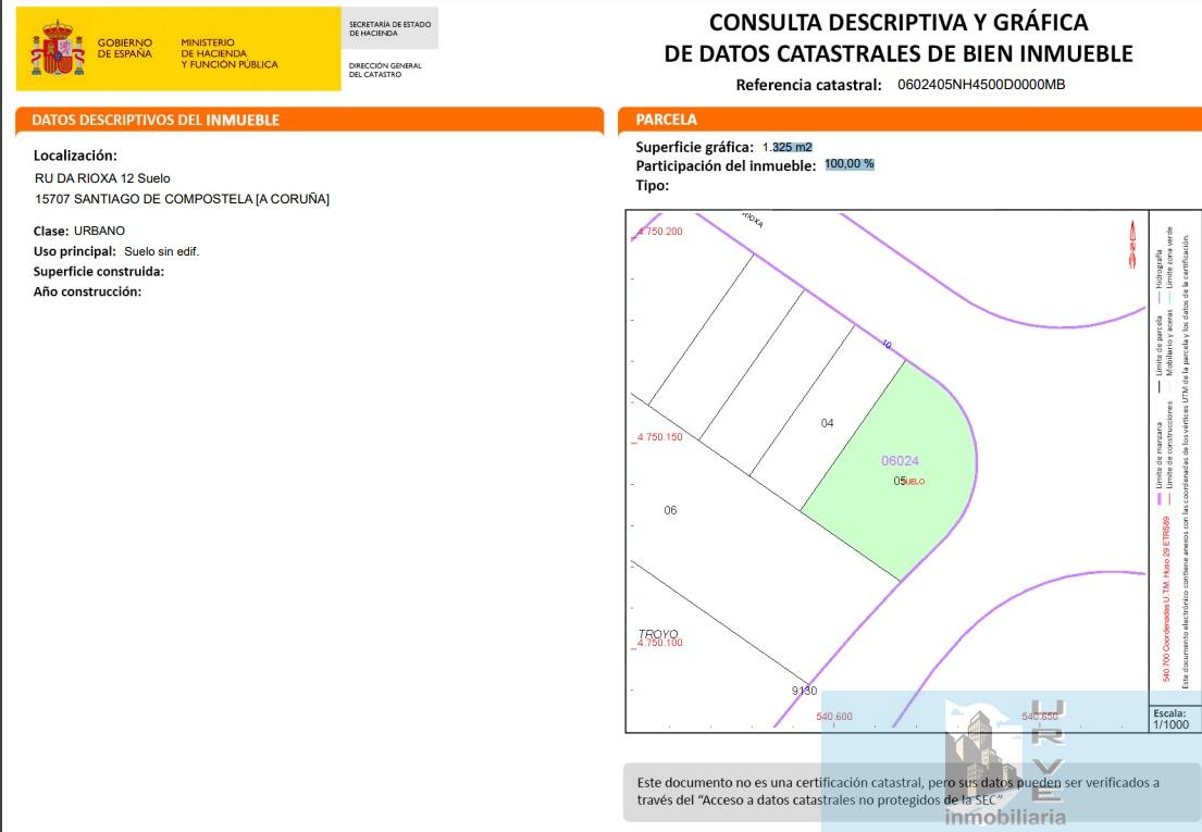 For sale of land in Santiago de Compostela