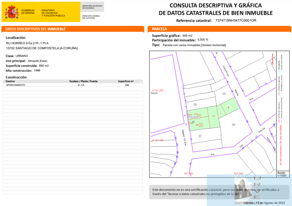 Venta de garaje en Santiago de Compostela