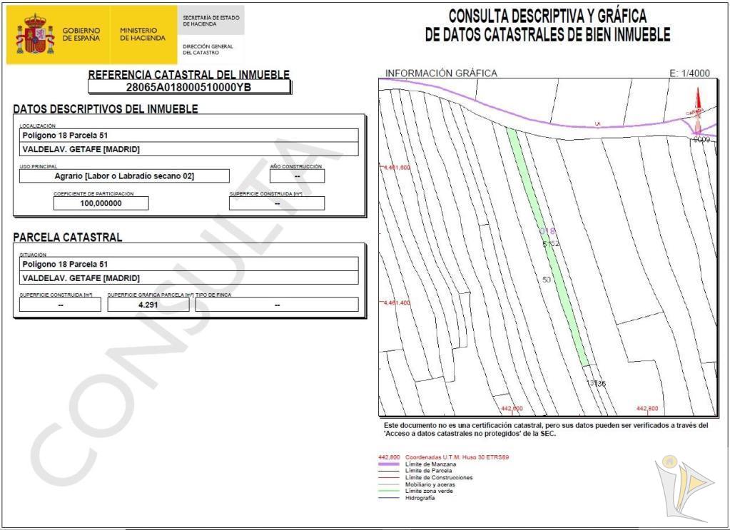 For sale of land in Getafe