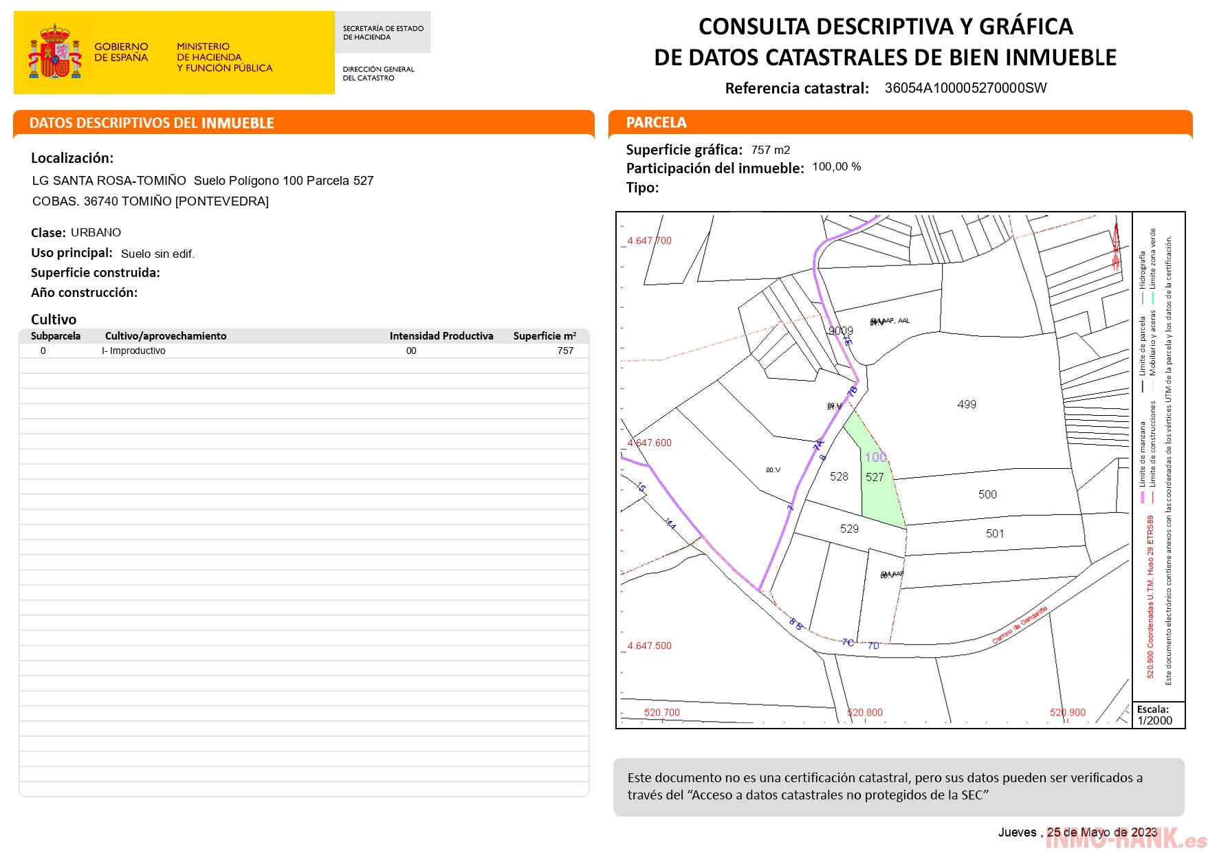 For sale of land in Tomiño