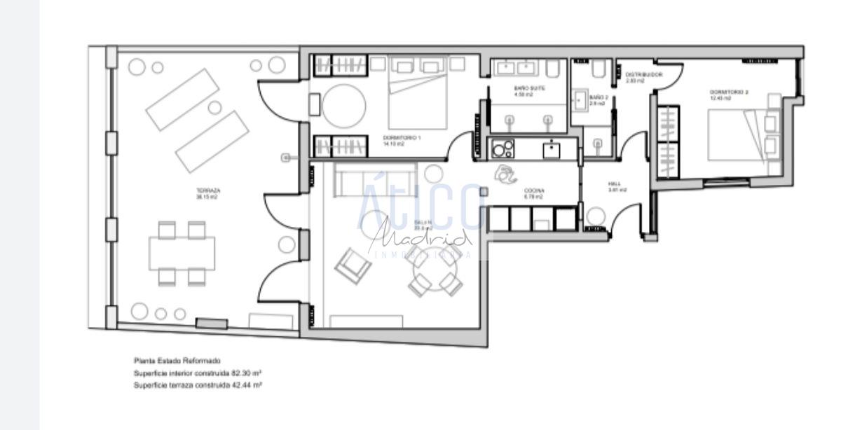 For sale of penthouse in Madrid