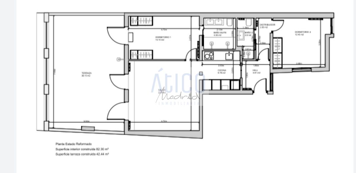 For sale of penthouse in Madrid