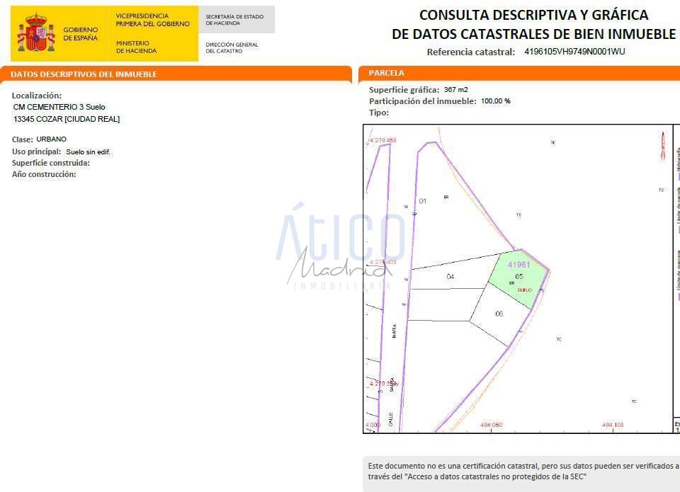 Venta de terreno en Cózar