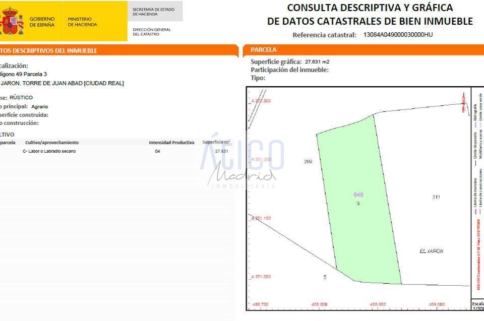 For sale of land in Torre de Juan Abad