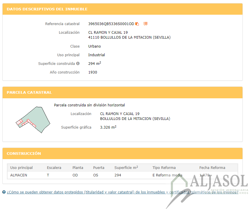 For sale of land in Bollullos de la Mitación