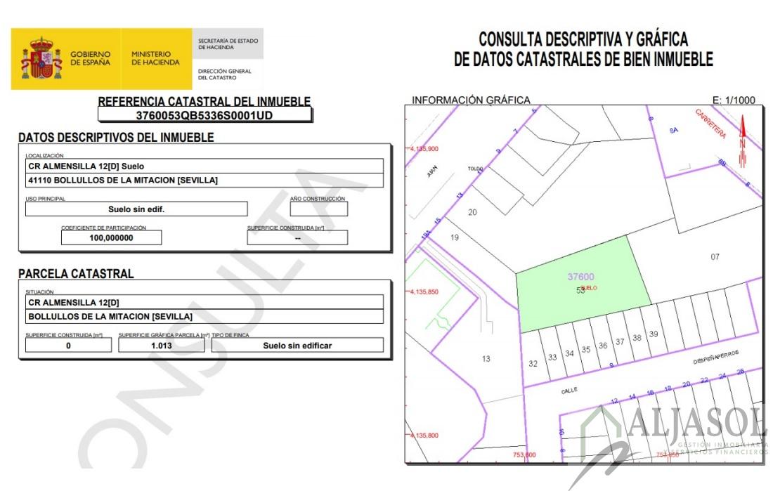 For sale of land in Bollullos de la Mitación