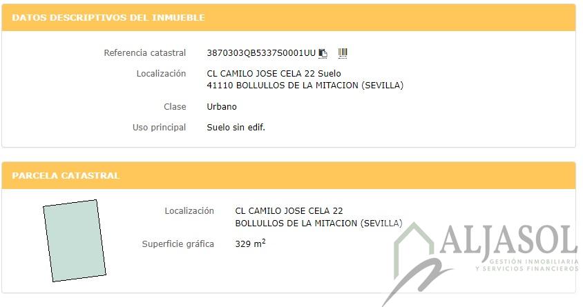 Venta de terreno en Bollullos de la Mitación