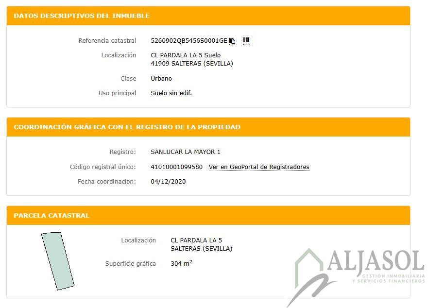 Venta de terreno en Salteras