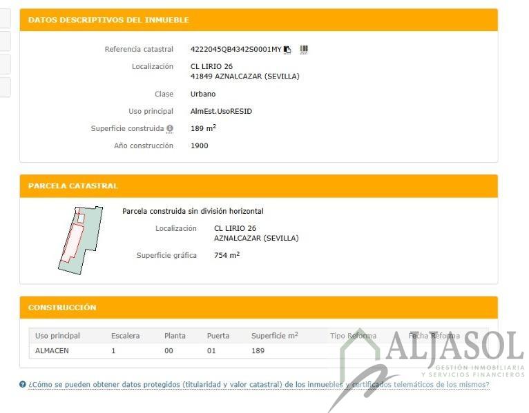 Venta de terreno en Aznalcázar
