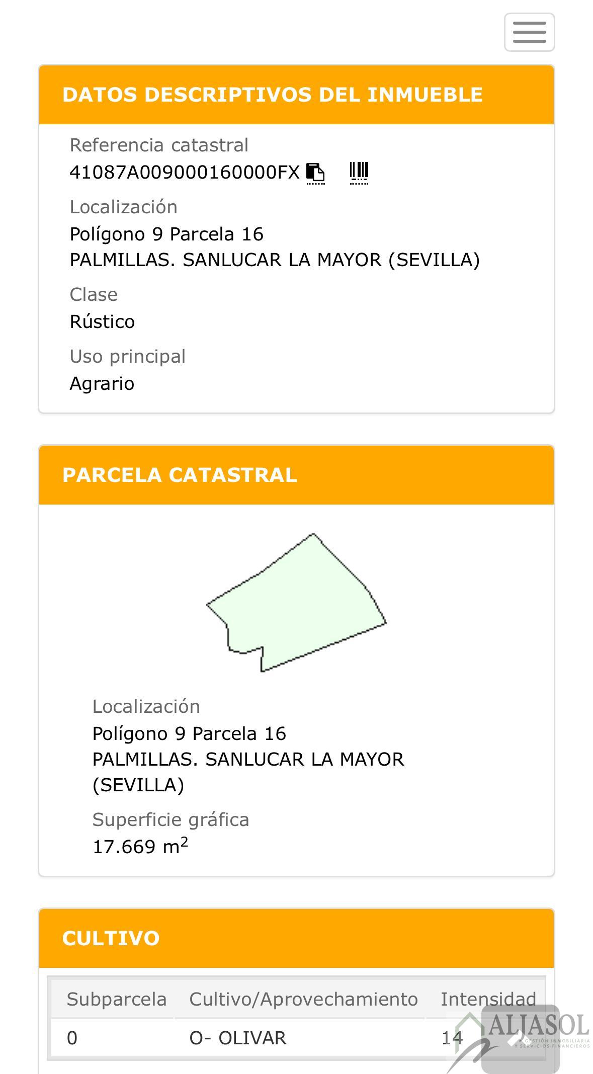 For sale of rural property in Sanlúcar la Mayor