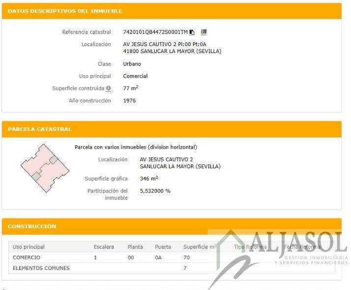 Venta de local en Sanlúcar la Mayor