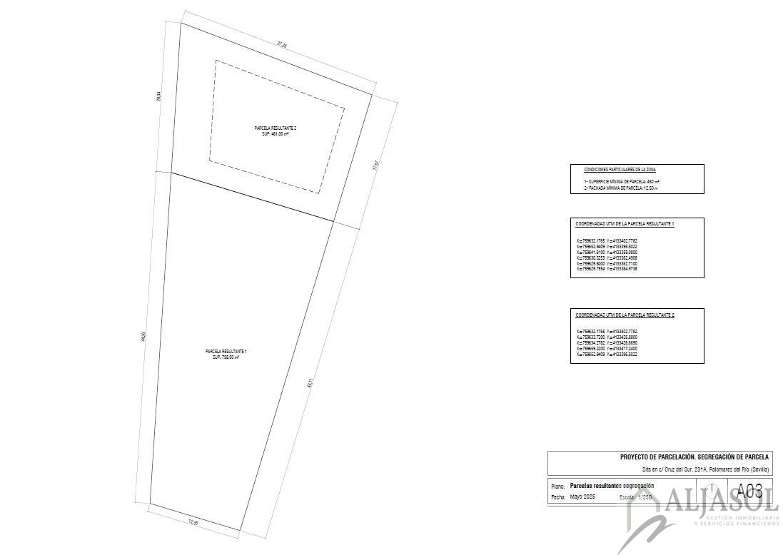 For sale of land in Palomares del Río