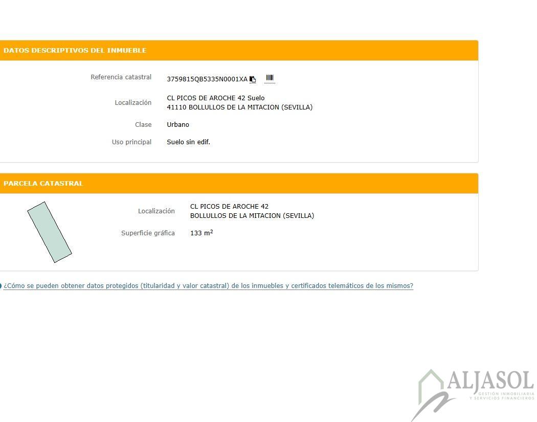 Venta de terreno en Bollullos de la Mitación