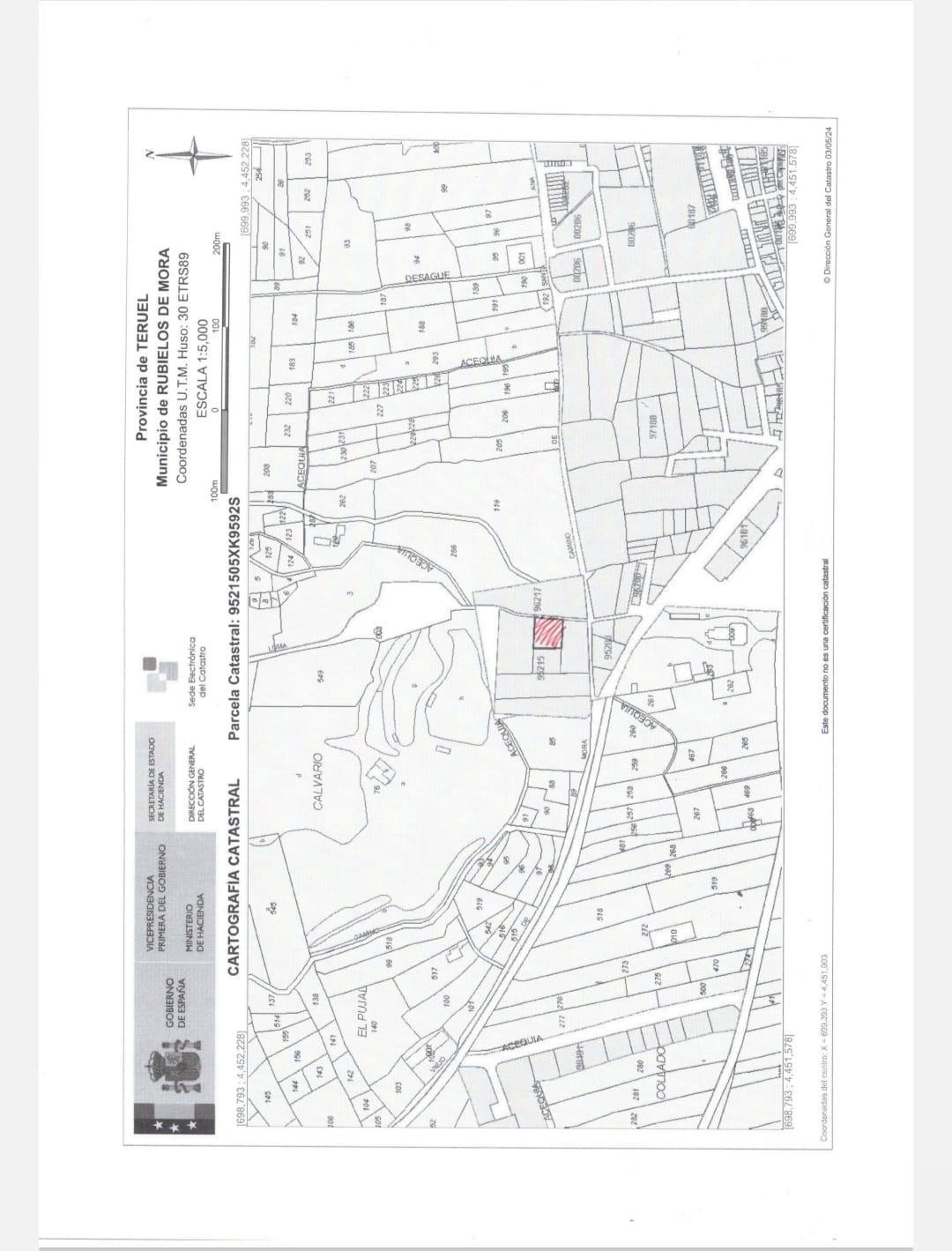 For sale of land in Rubielos de Mora