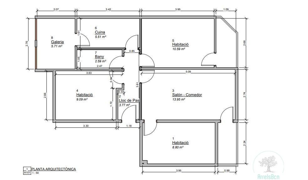 For sale of flat in Santa Coloma de Gramanet