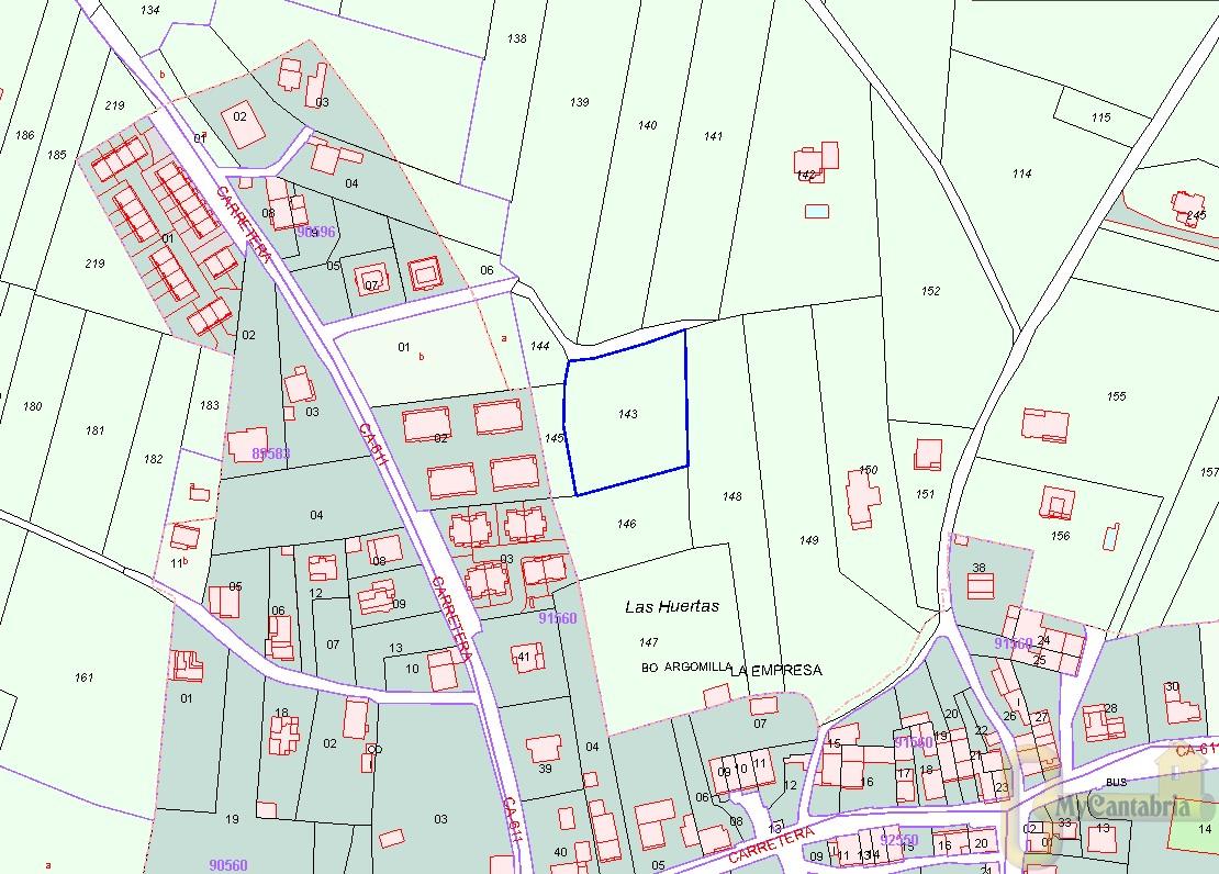 For sale of land in Santa María de Cayón