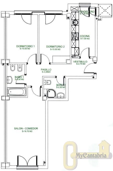 Venta de piso en Santander