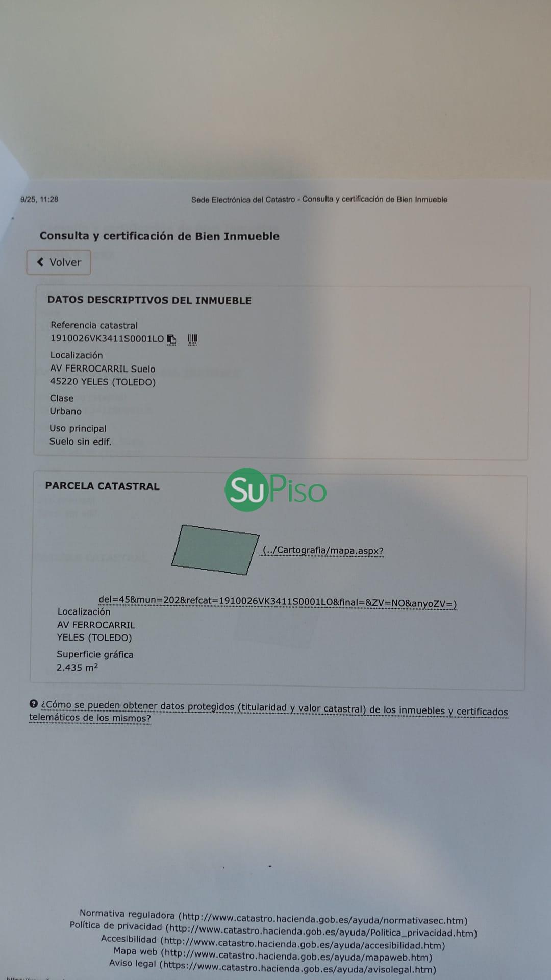 Venta de terreno en Yeles