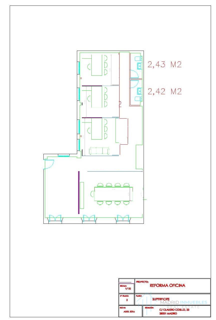 For rent of office in Madrid