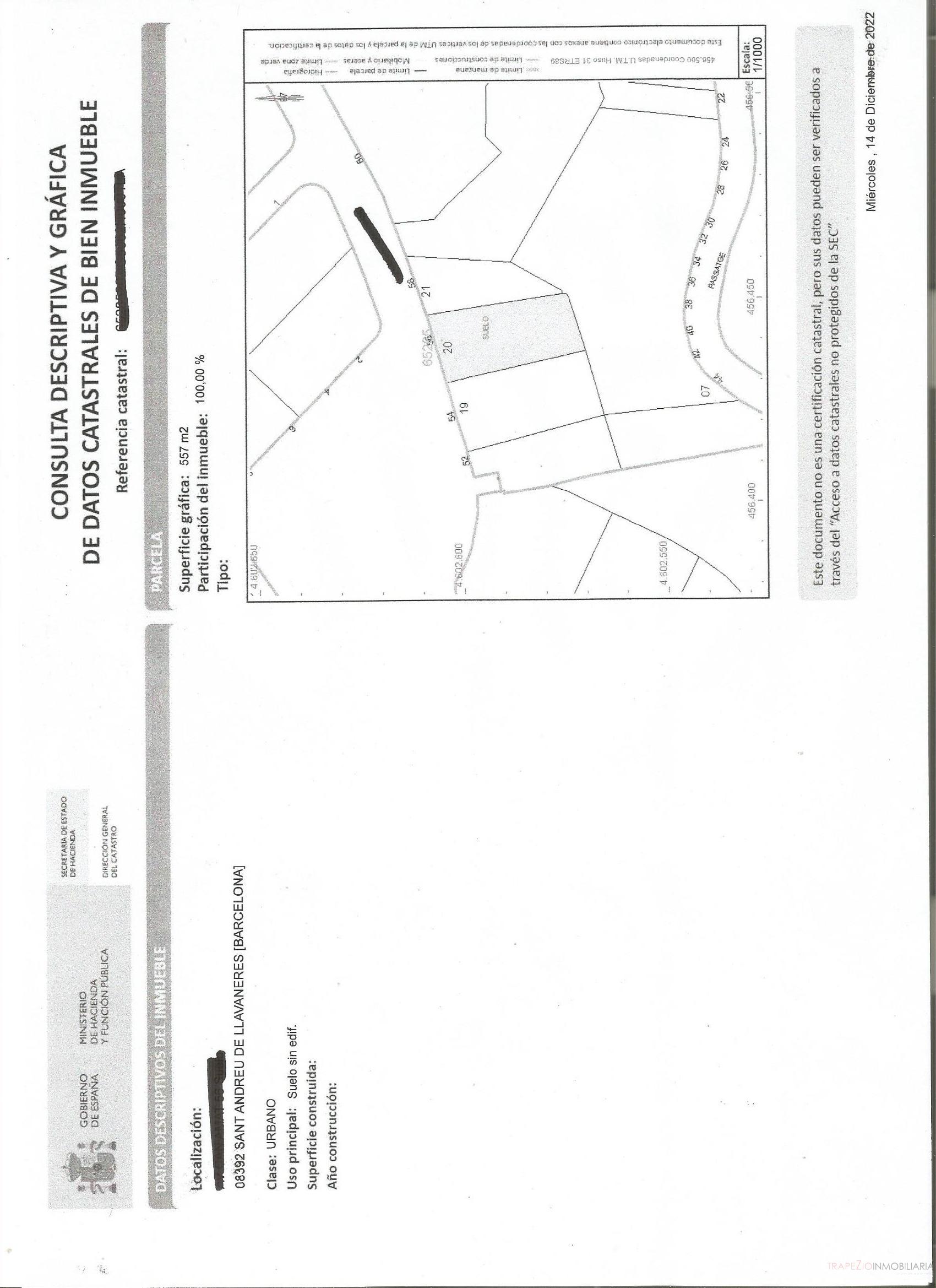 For sale of land in Sant Andreu de Llavaneres