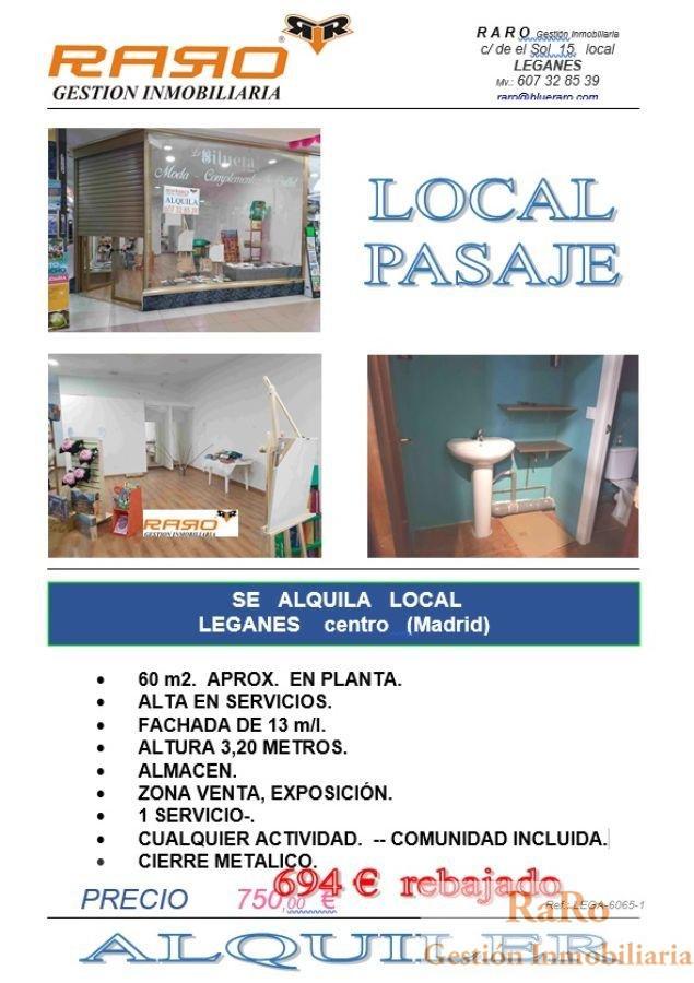 For rent of commercial in Leganés