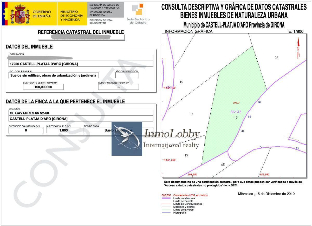 Vente de terrain dans Platja d´Aro