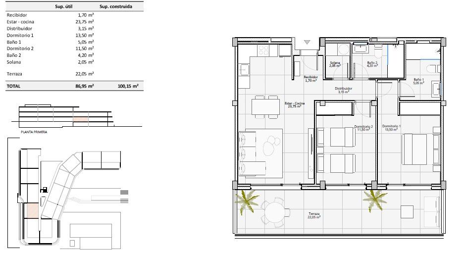 For sale of apartment in Costa Adeje