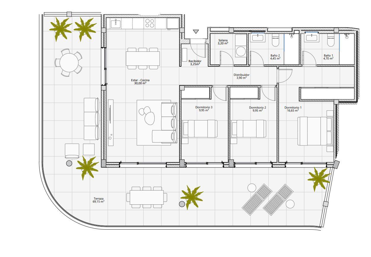 For sale of penthouse in Costa Adeje
