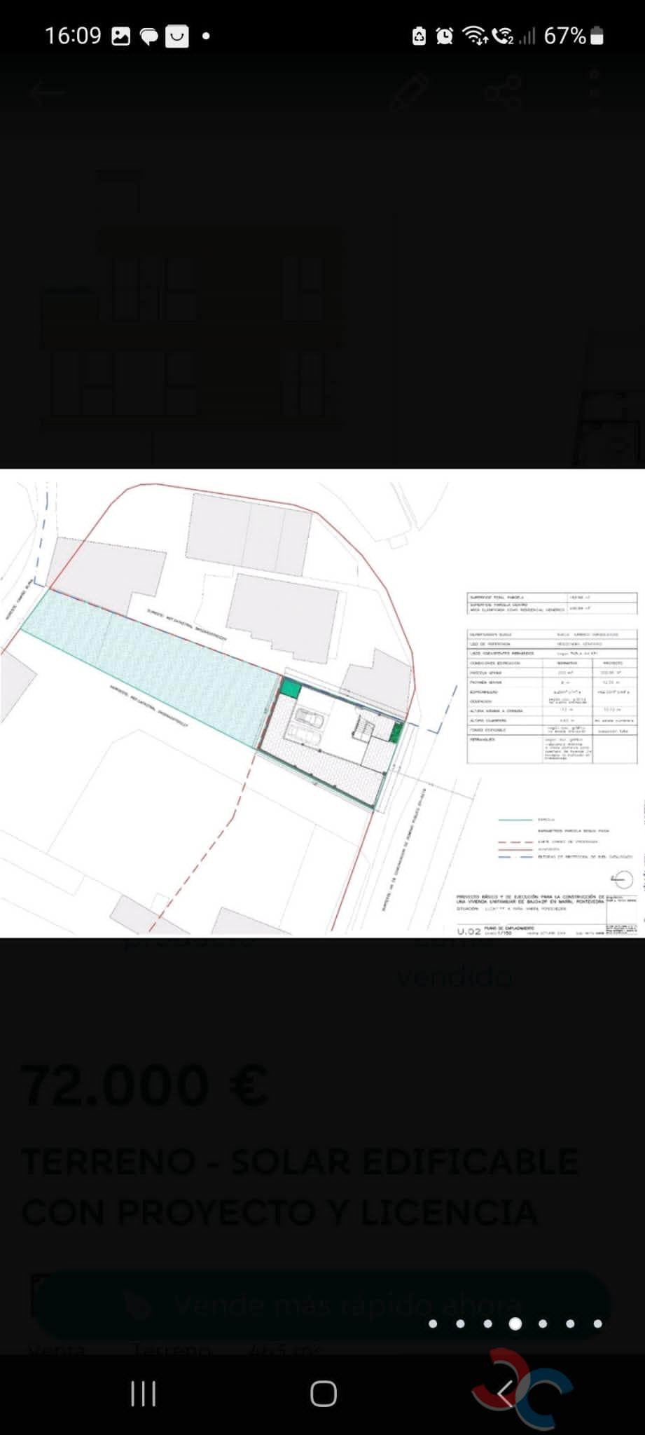 For sale of land in Marín