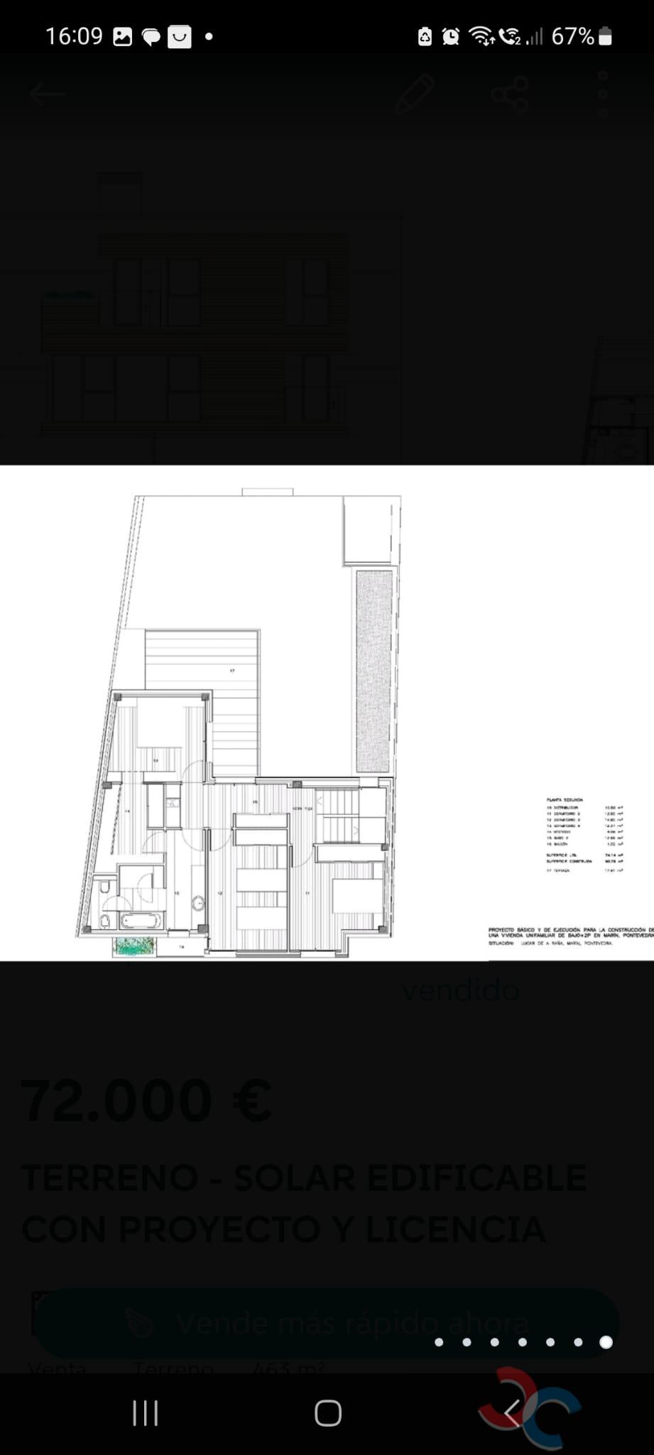 For sale of land in Marín