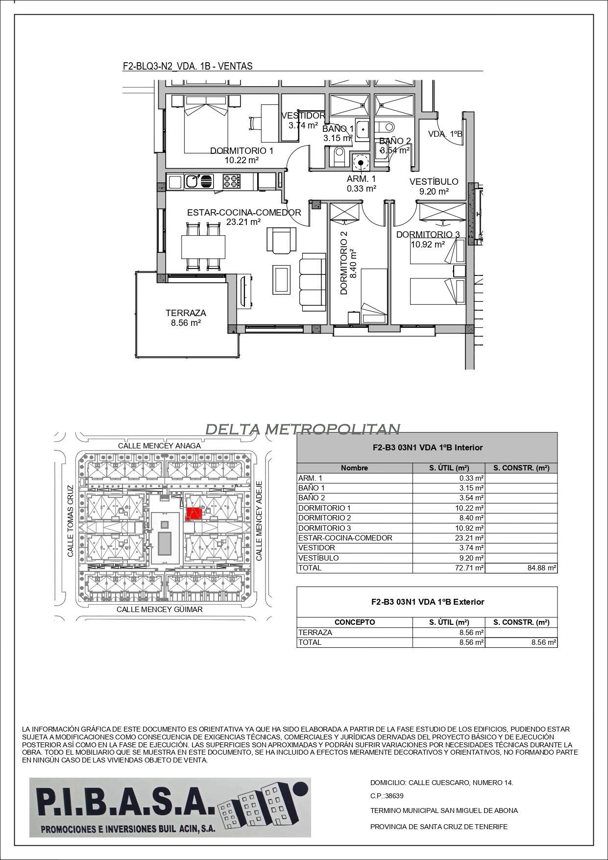 For sale of flat in San Miguel de Abona