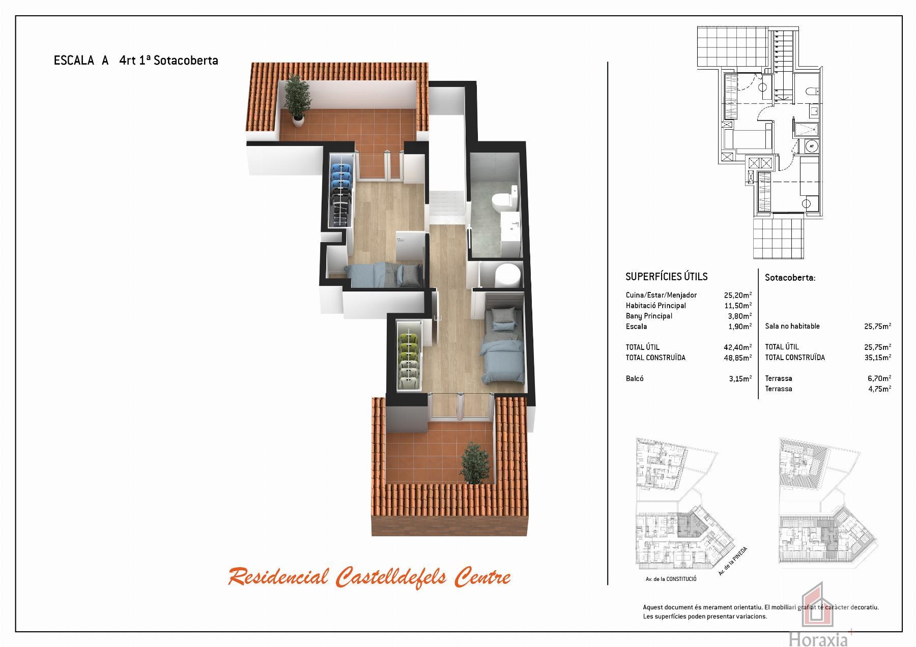 For sale of flat in Castelldefels