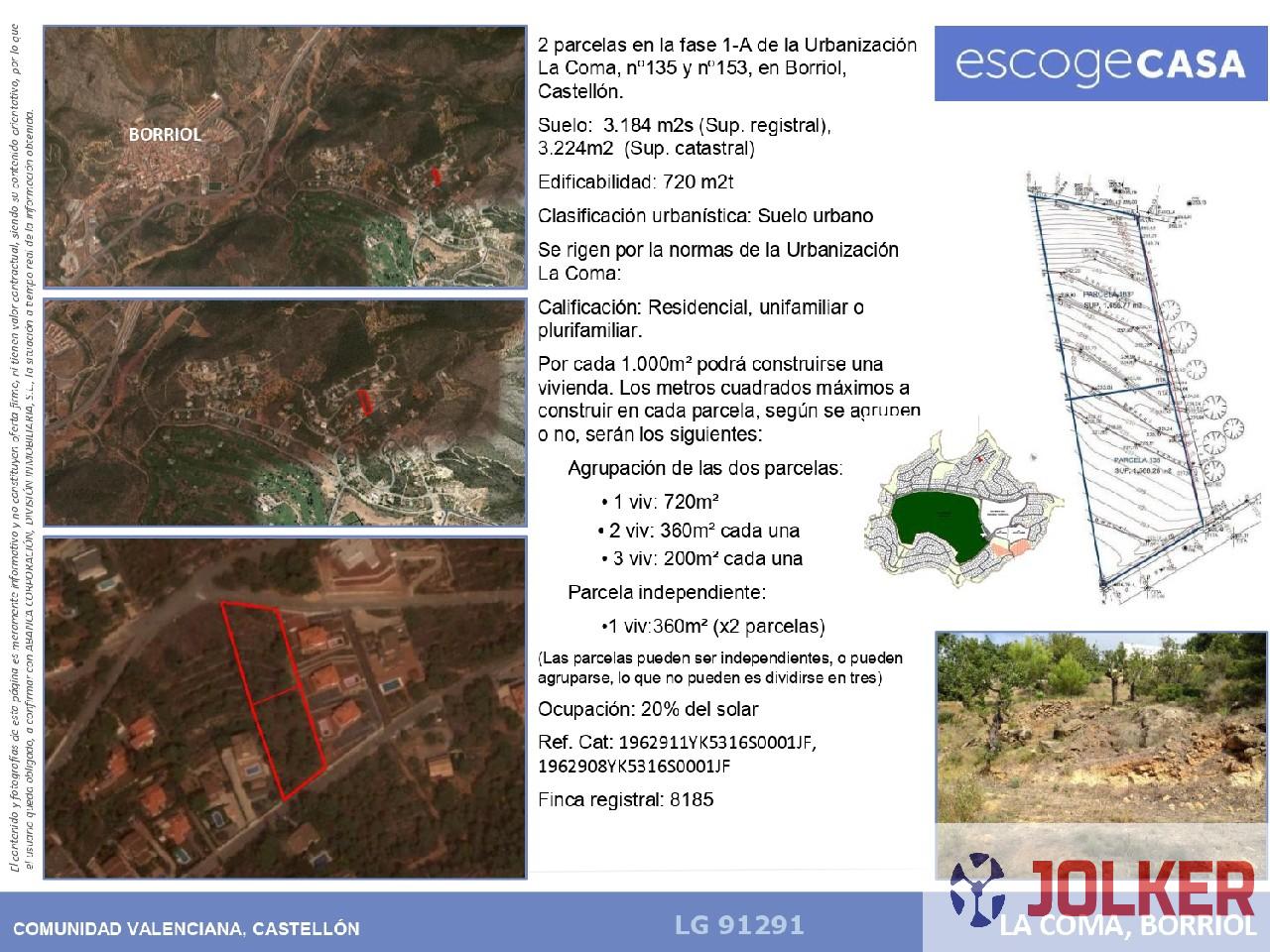 Venta de terreno en Borriol
