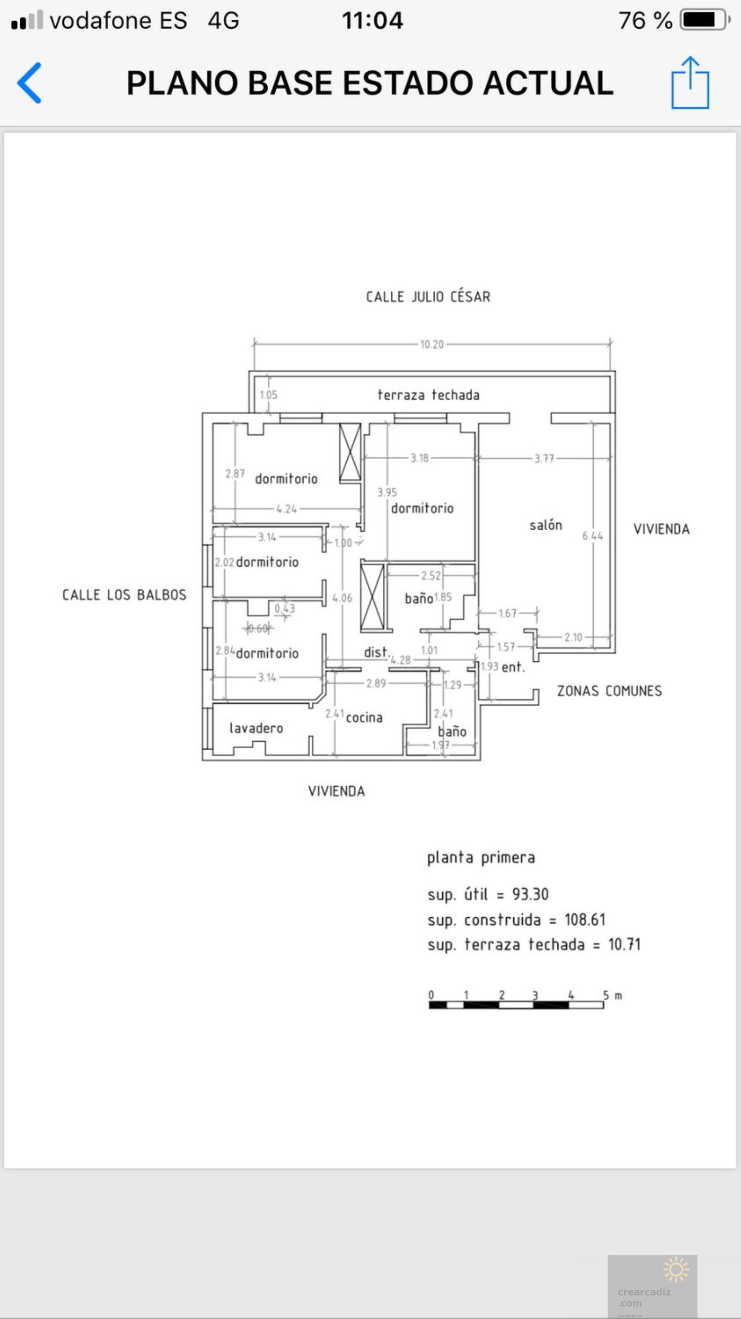 For sale of flat in Cádiz