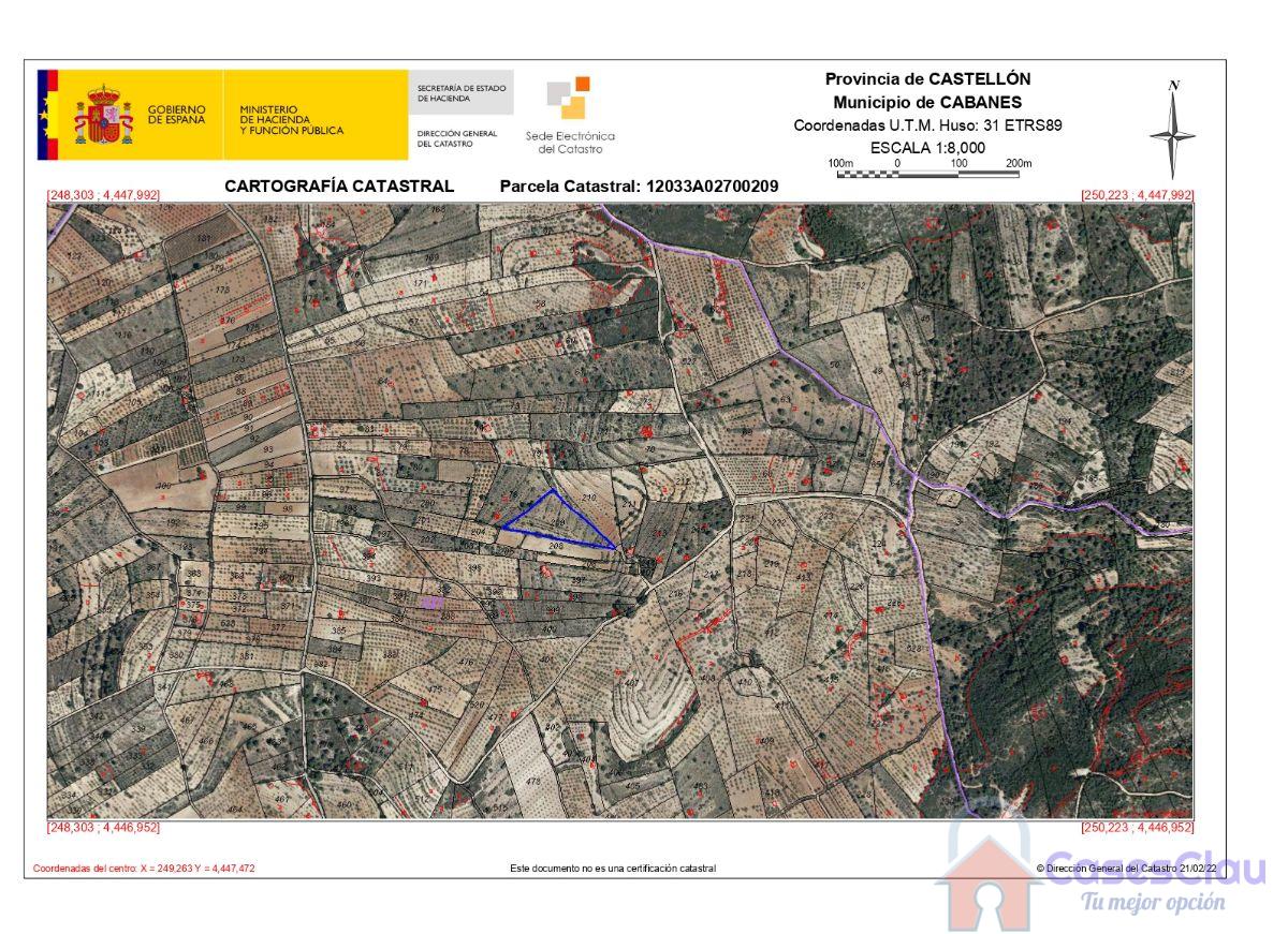 For sale of land in Cabanes
