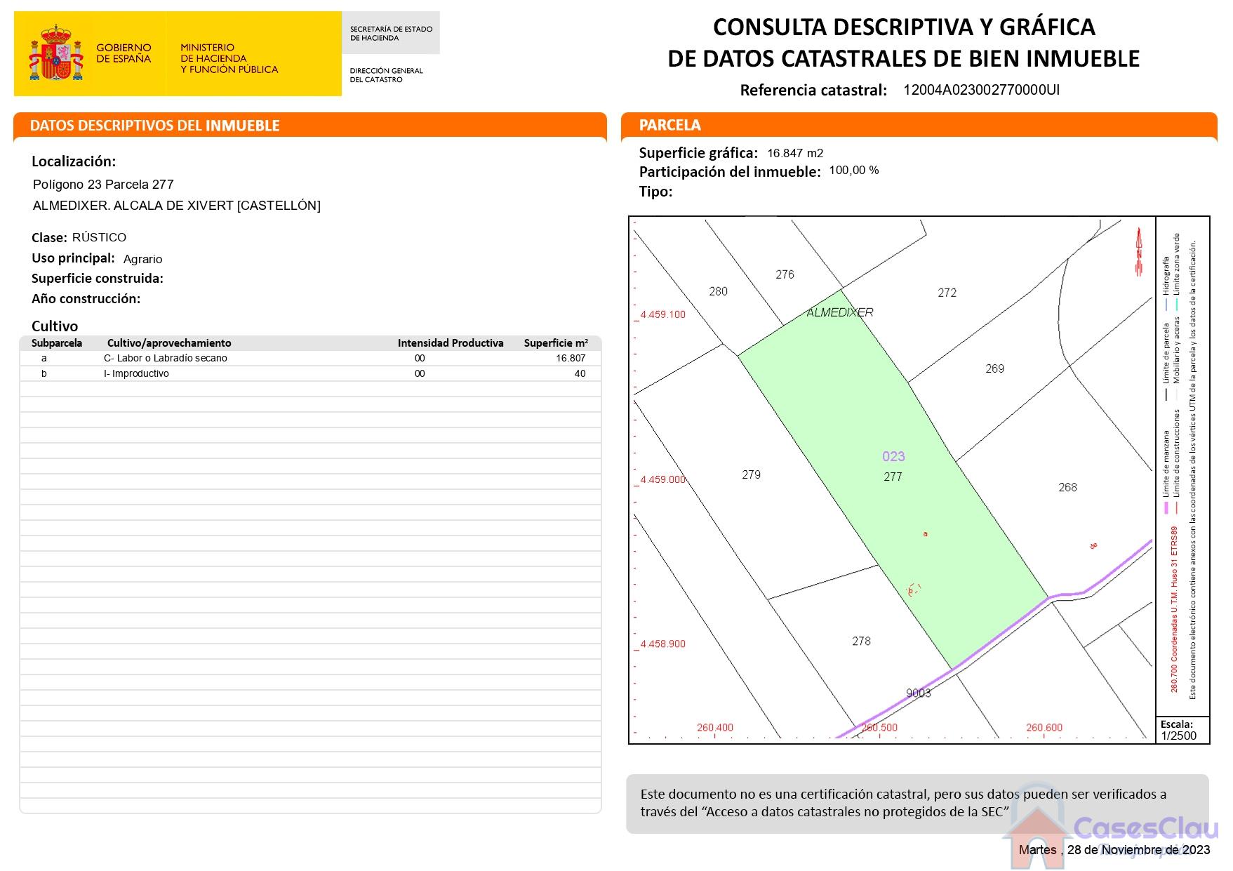 For sale of rural property in Alcalà de Xivert