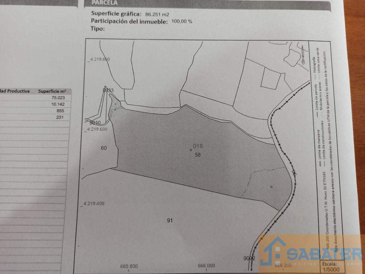 For sale of rural property in Fortuna