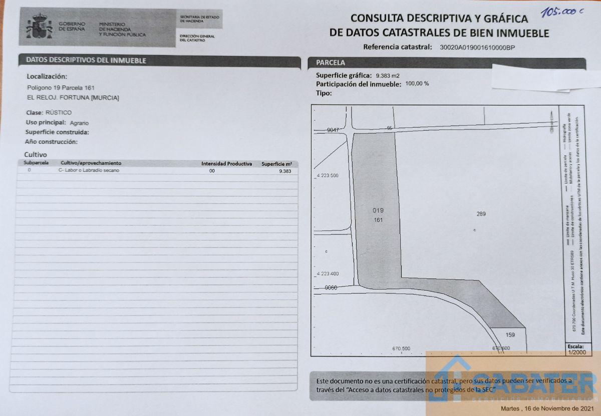 For sale of land in Fortuna