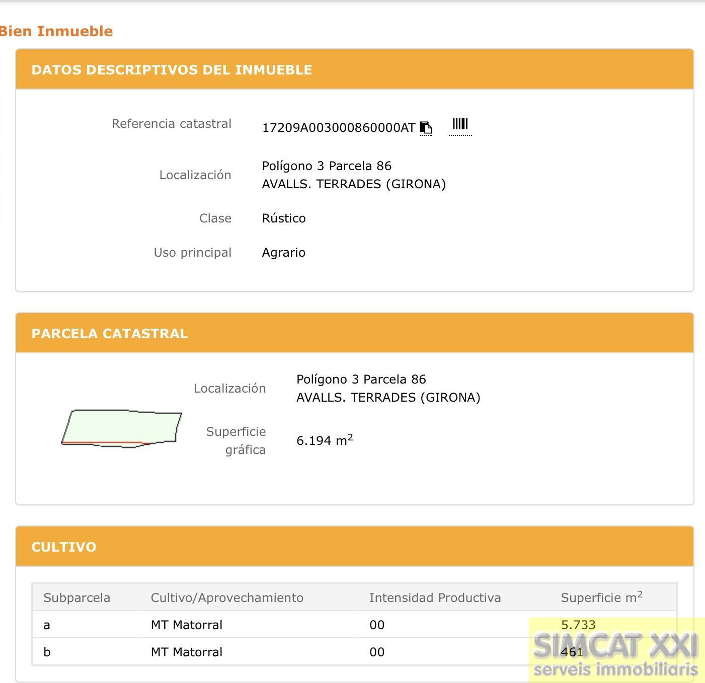 For sale of rural property in Terrades