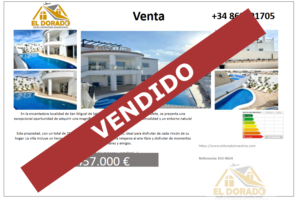 Venta de villa en San Miguel de Salinas