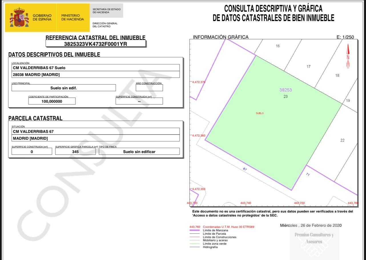 Venta de terreno en Madrid
