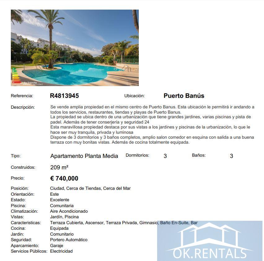 Venta de apartamento en Marbella