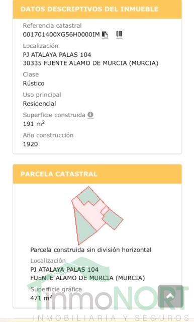 For sale of house in Fuente Álamo de Murcia