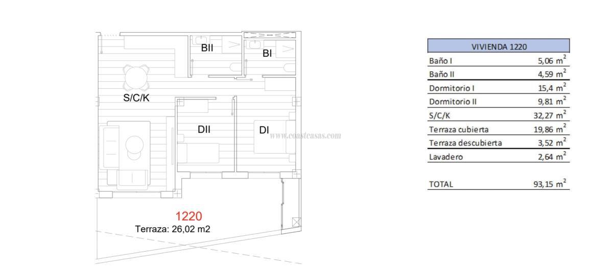 Venta de apartamento en San Miguel de Salinas
