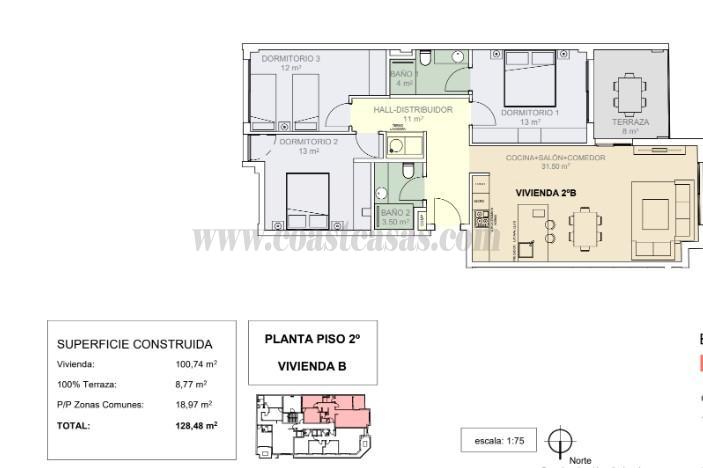 For sale of apartment in Guardamar del Segura