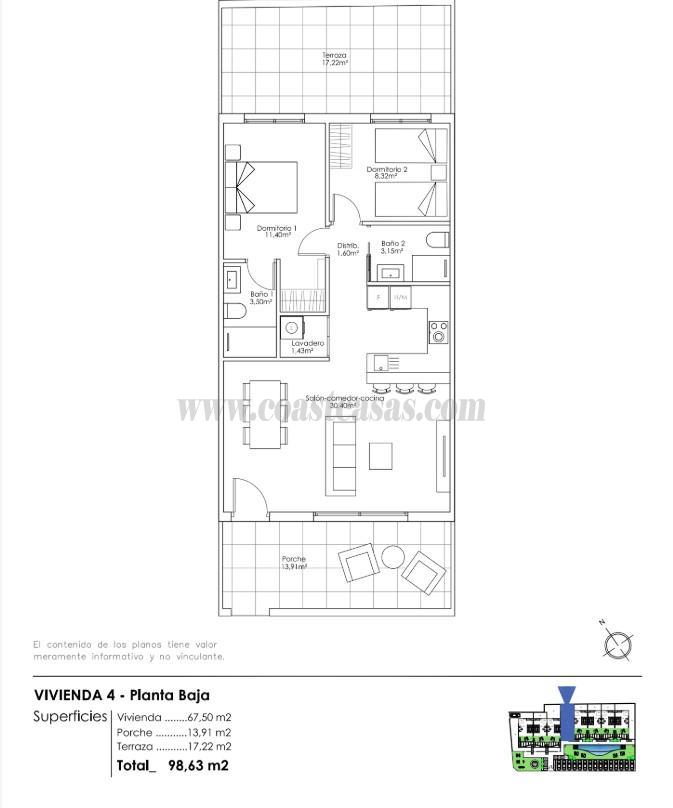 For sale of apartment in Pilar de la Horadada