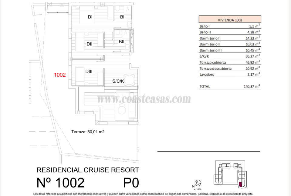 For sale of flat in San Miguel de Salinas